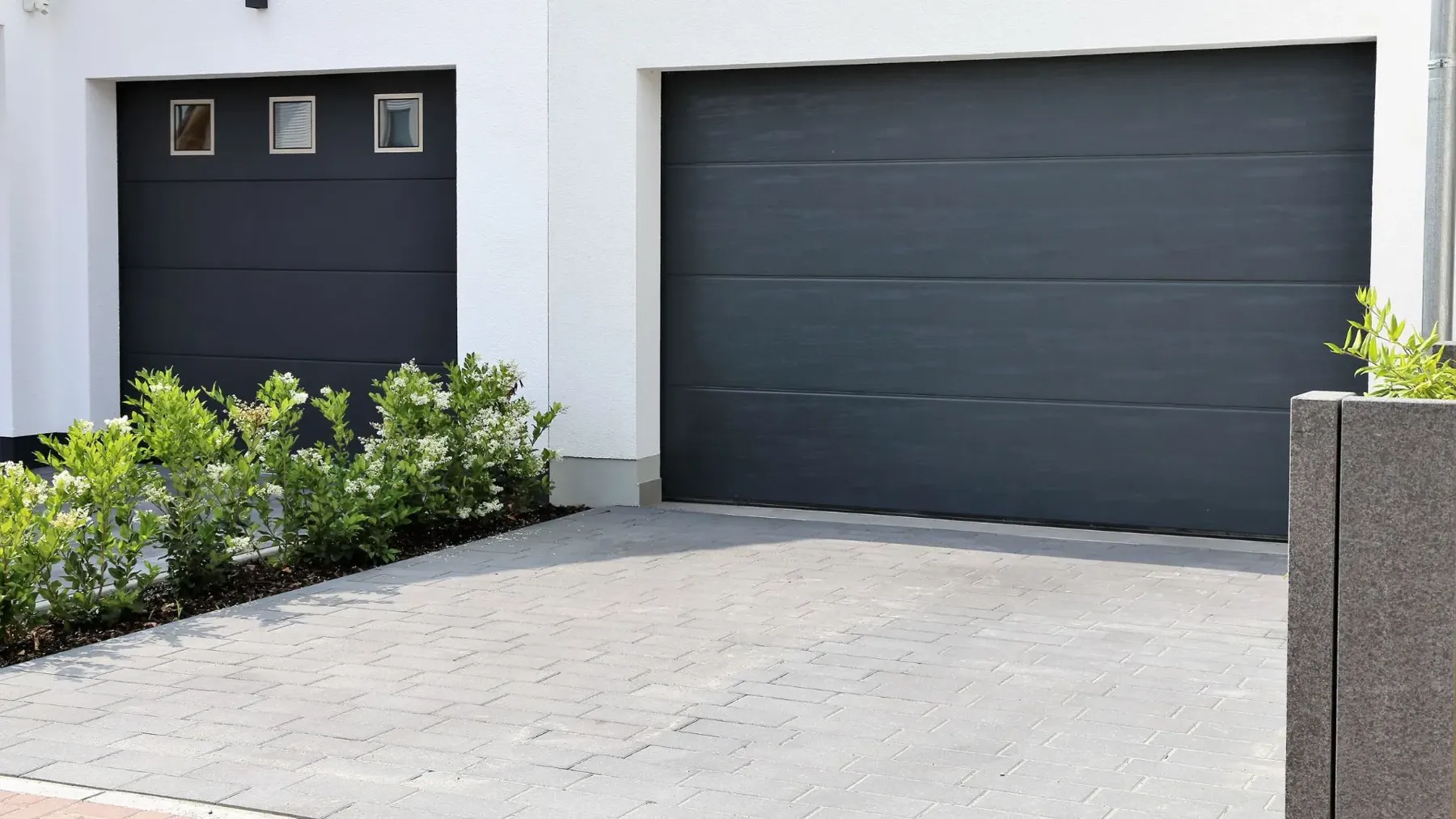 New dark modern garage doors